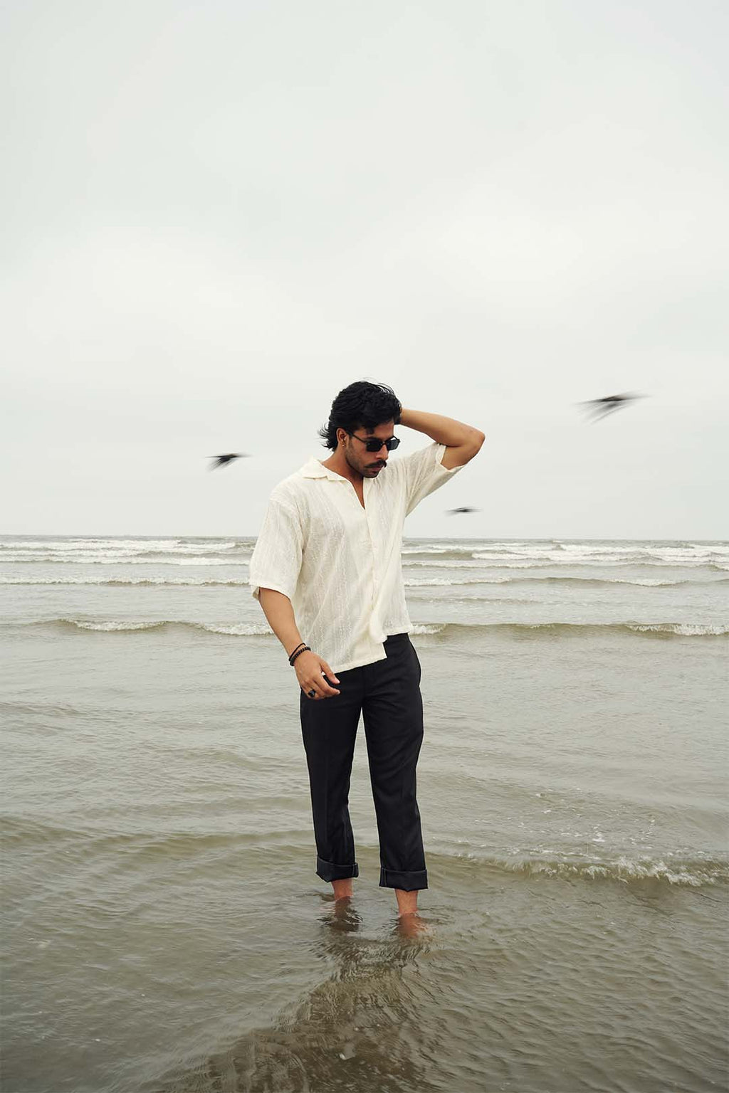 Luxe Cream Cable-Knit Shirt