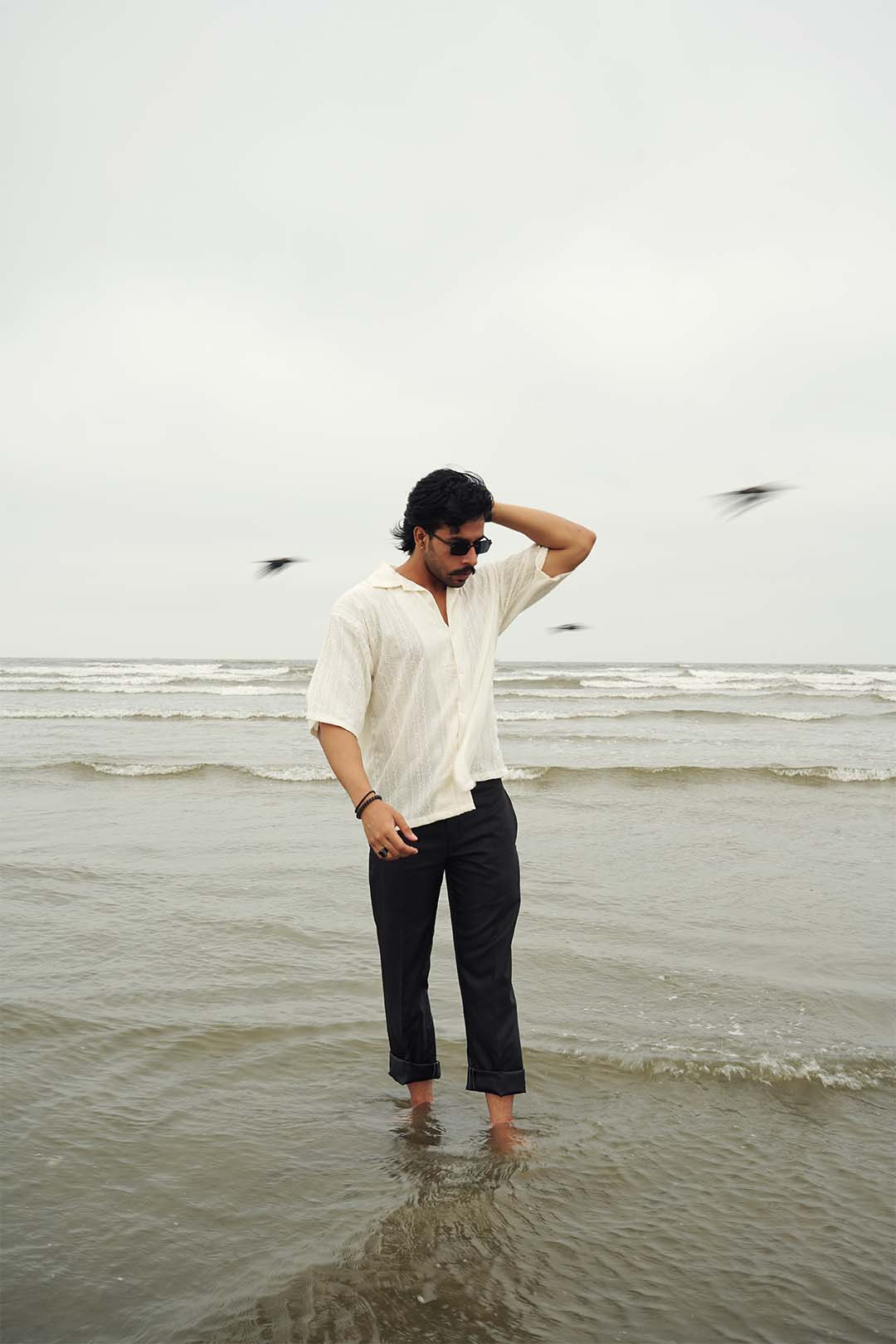 Luxe Cream Cable-Knit Shirt