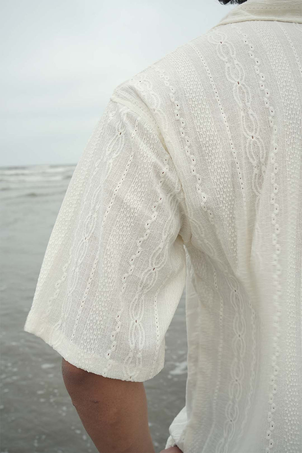 Luxe Cream Cable-Knit Shirt