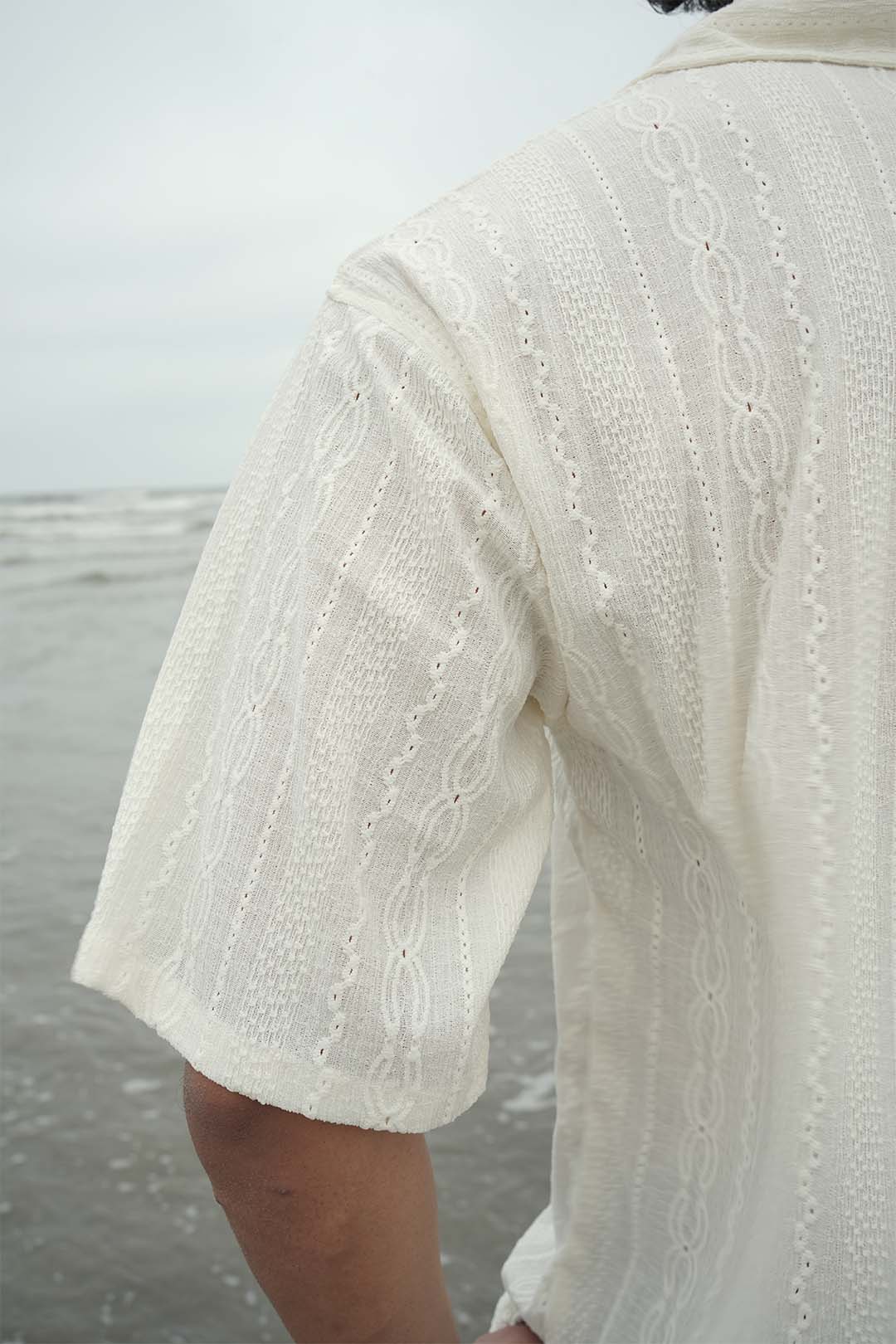 Luxe Cream Cable-Knit Shirt
