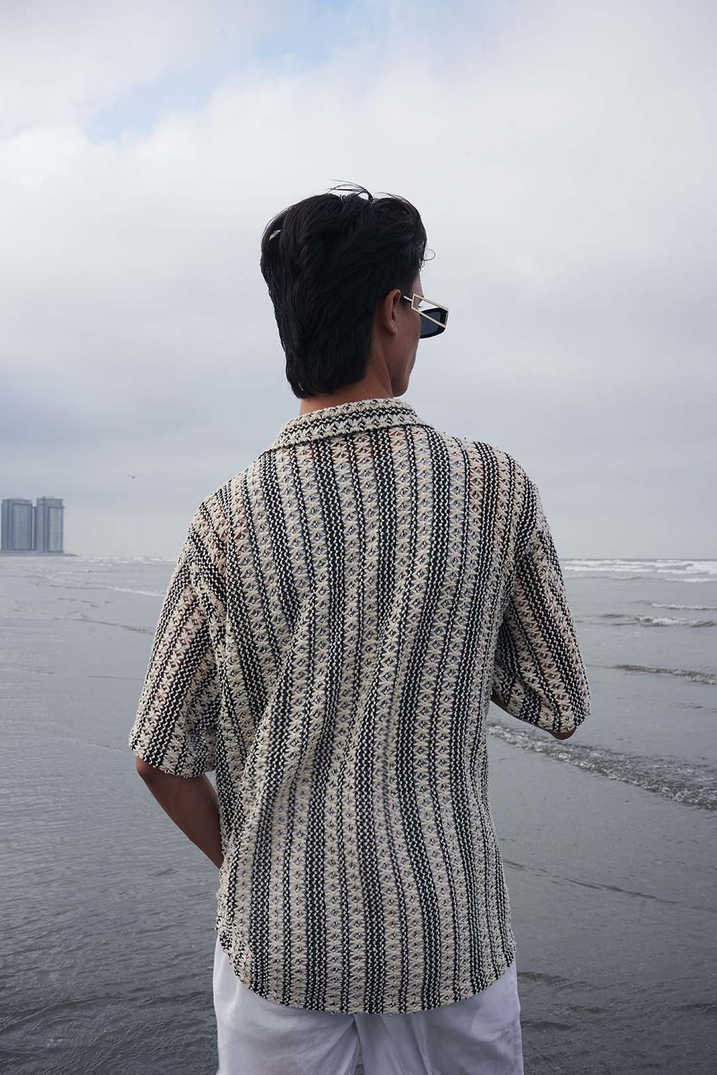 Premium Knitted Textured Button Down