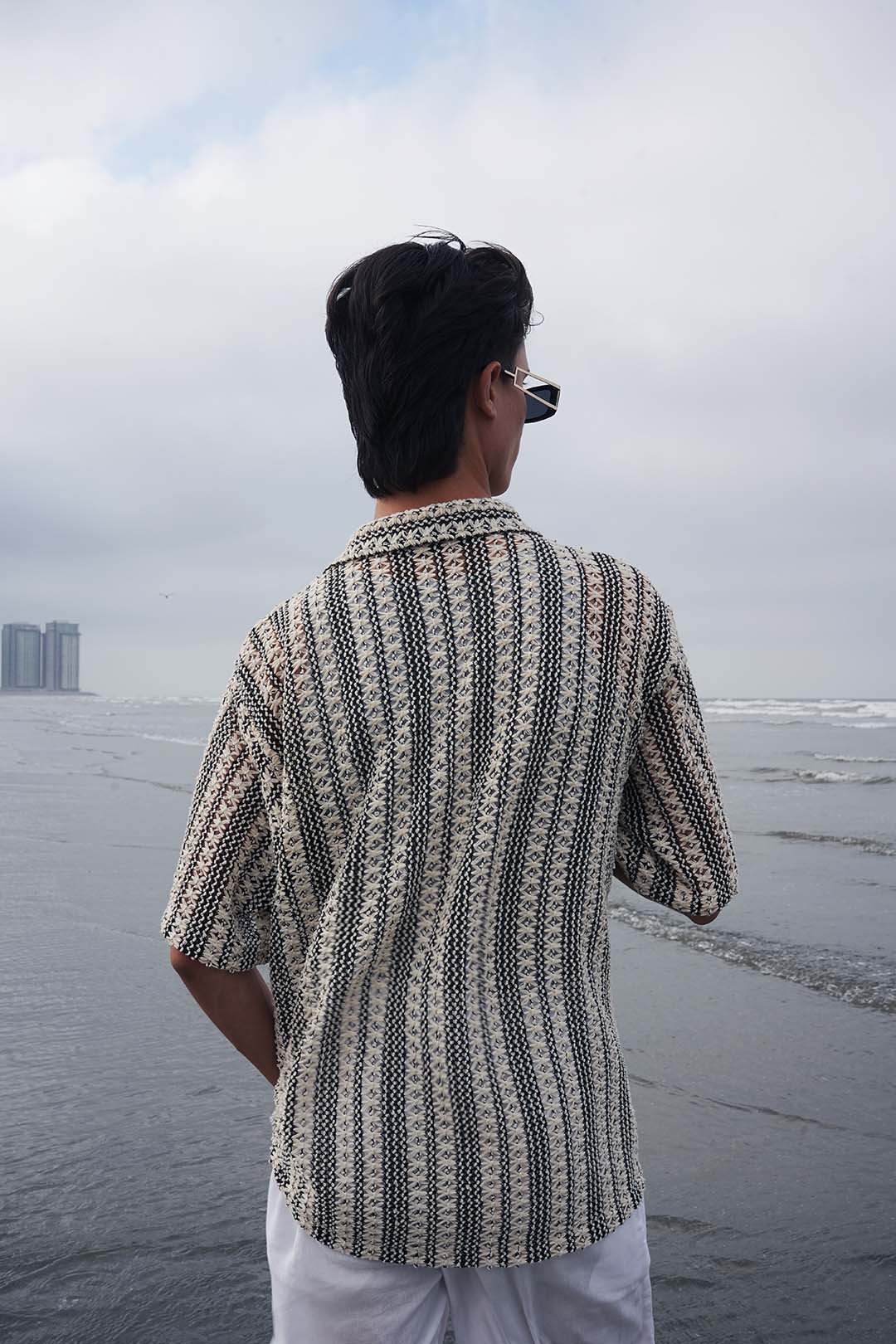 Premium Knitted Textured Button Down