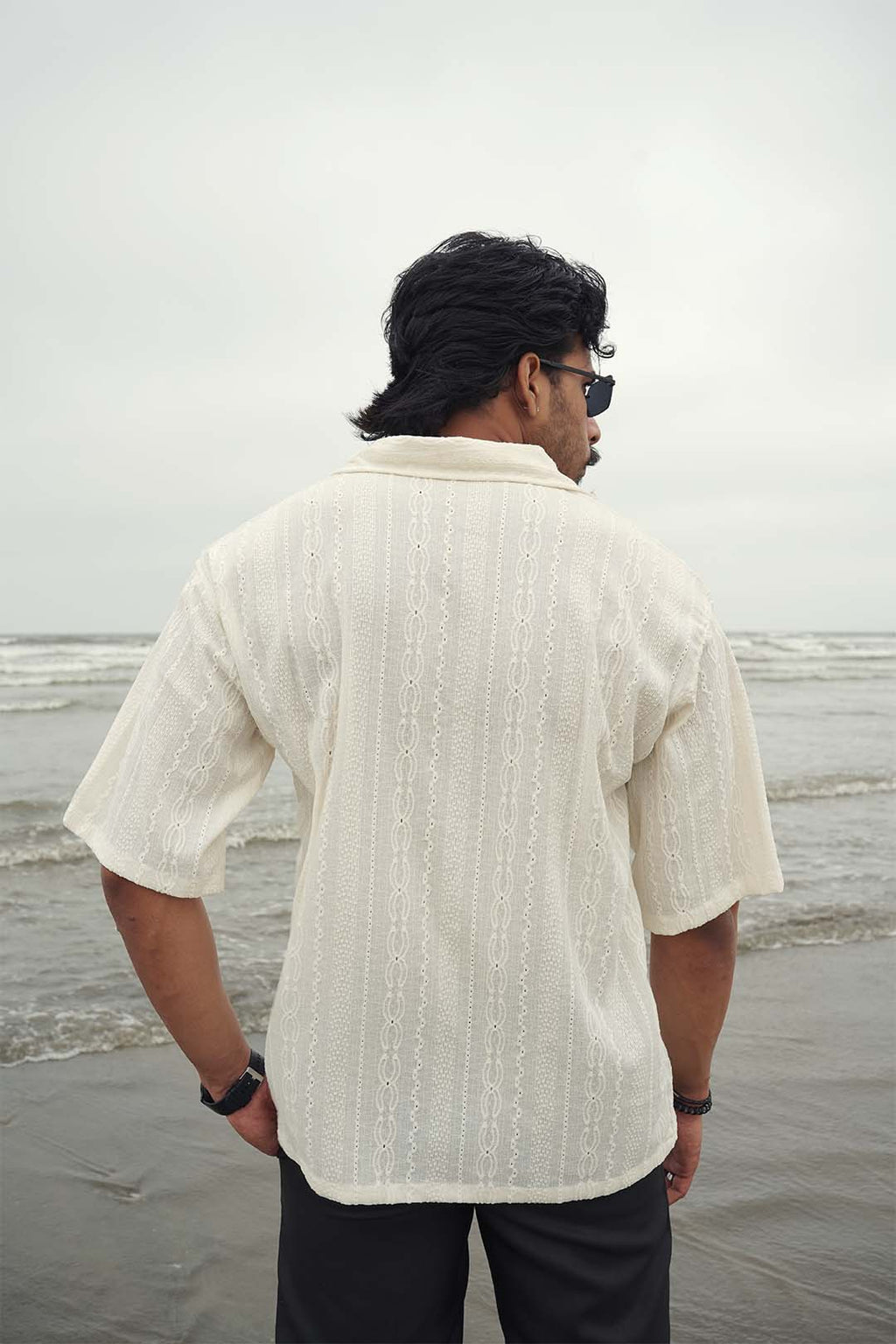 Luxe Cream Cable-Knit Shirt