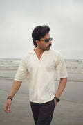 Luxe Cream Cable-Knit Shirt