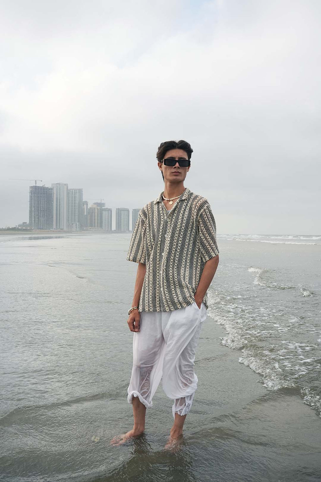 Premium Knitted Textured Button Down