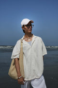 Cream Textured Breeze Button-Down Shirt