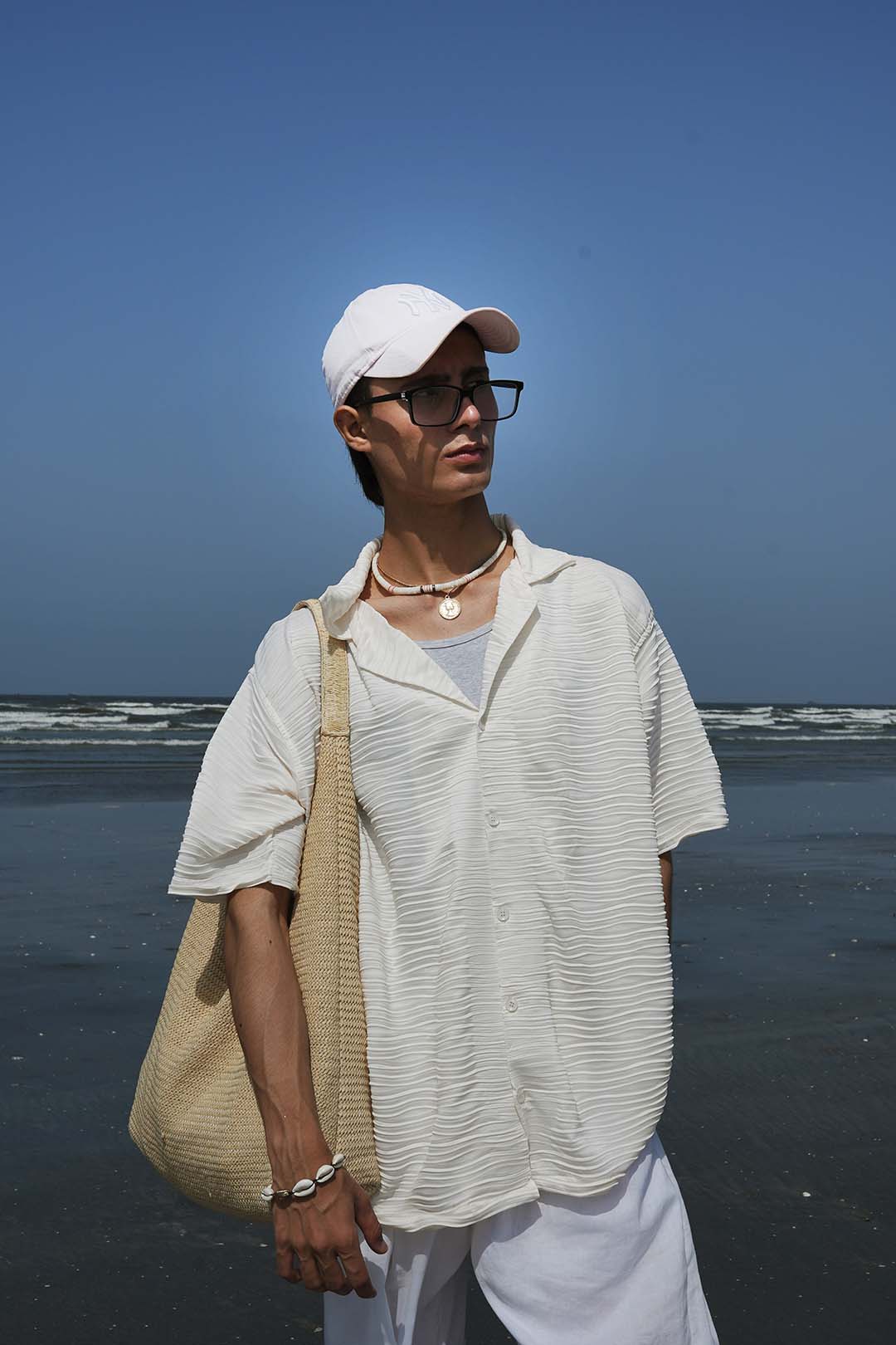Cream Textured Breeze Button-Down Shirt
