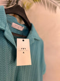 Blue Textured Knit Polo