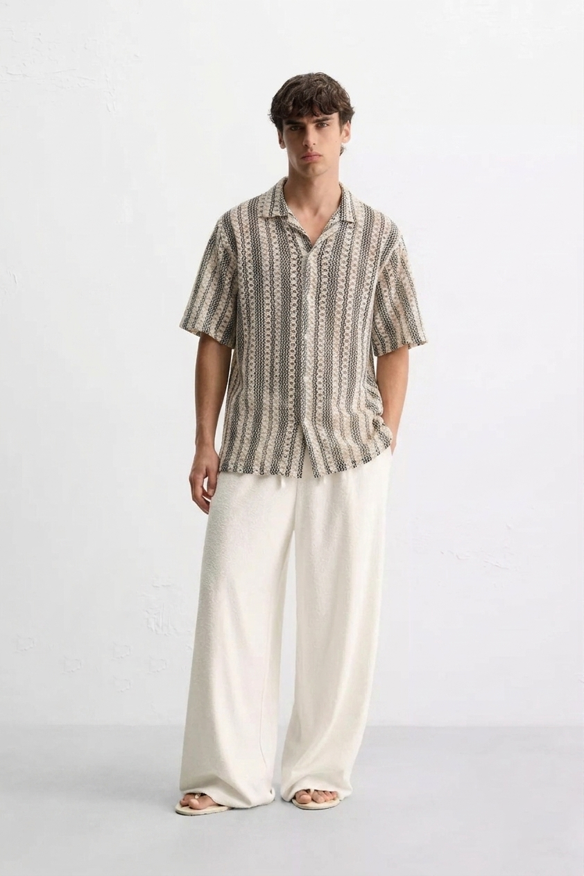Premium Knitted Textured Button Down