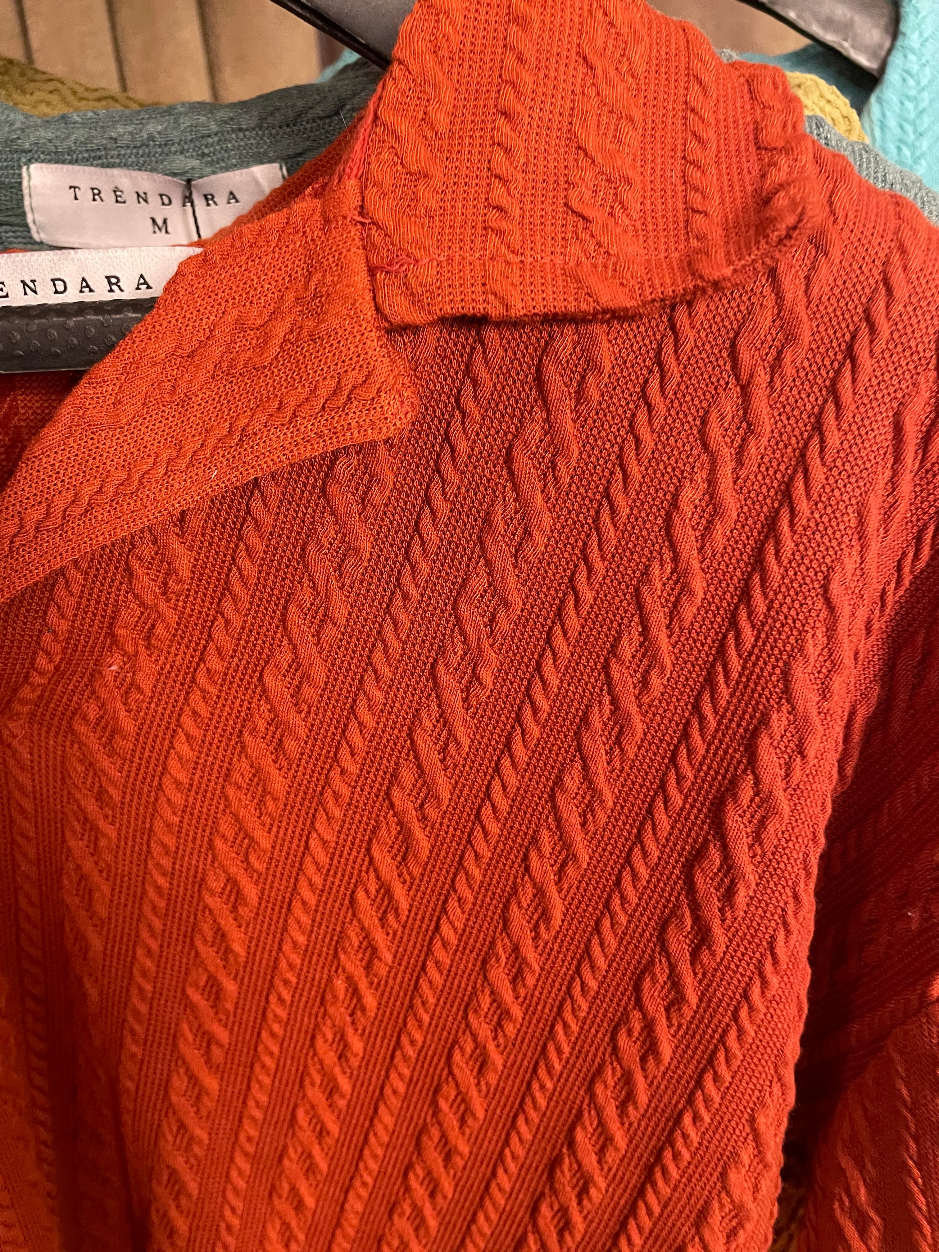Rust Textured Knit Polo Shirt – Premium Summer Essential