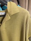 Brown Textured Knit Polo