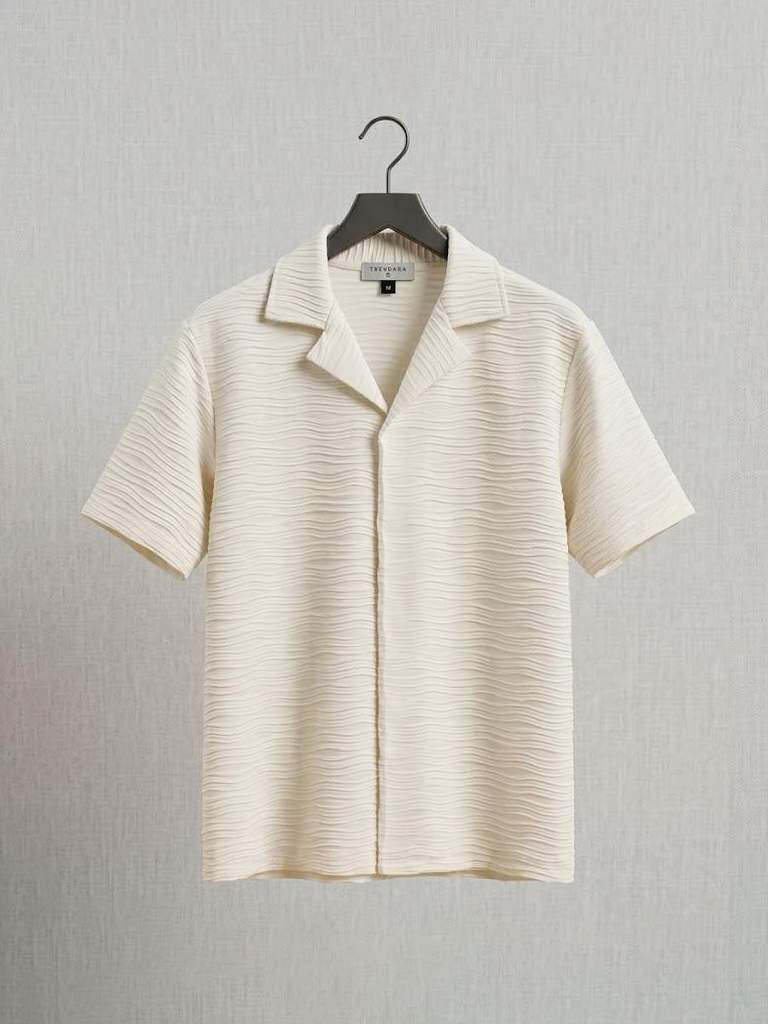 Cream Textured Breeze Button-Down Shirt
