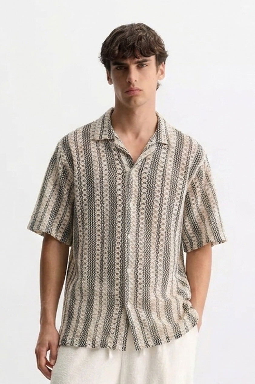 Premium Knitted Textured Button Down