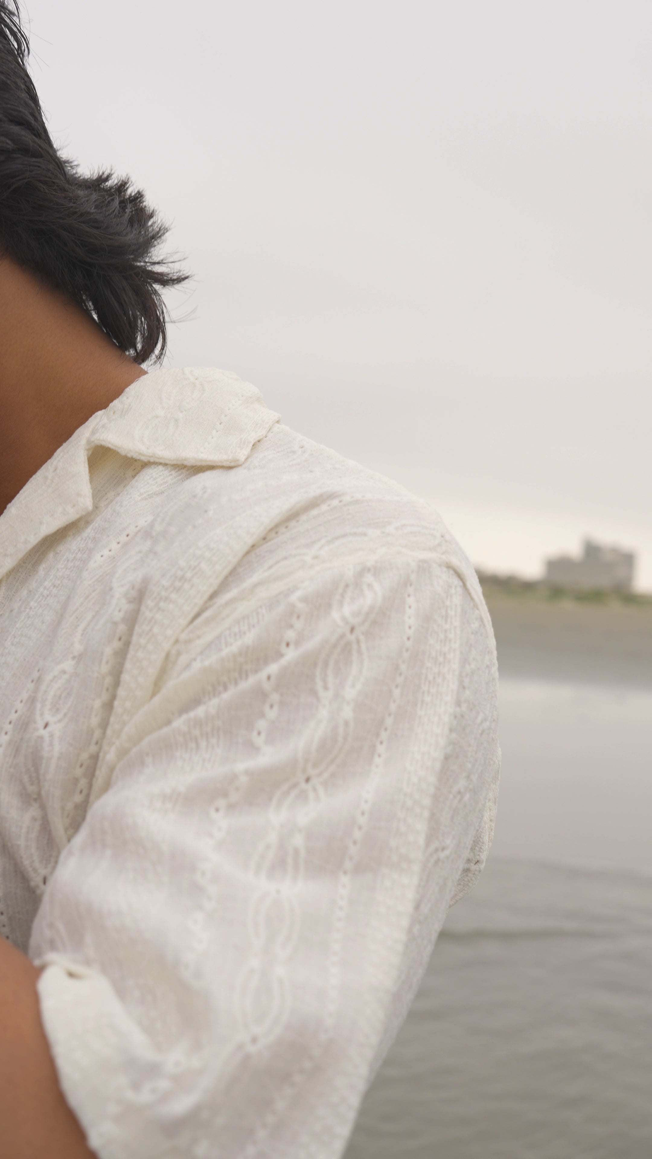 Luxe Cream Cable-Knit Shirt